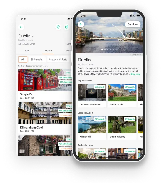 Recommended attractions based on your preferences